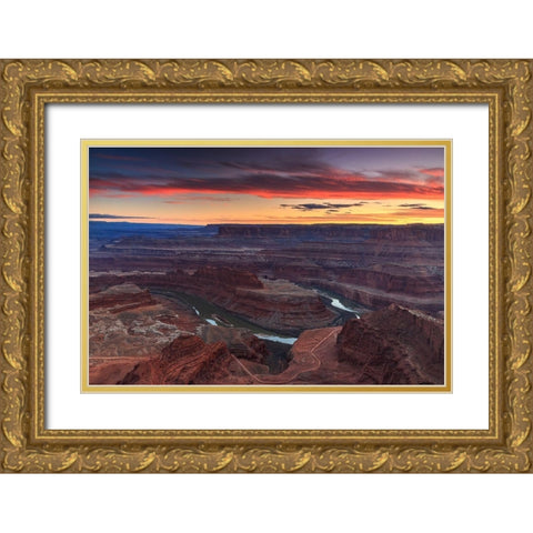 Sunset at Dead Horse Gold Ornate Wood Framed Art Print with Double Matting by Severn, Shawn-Corinne