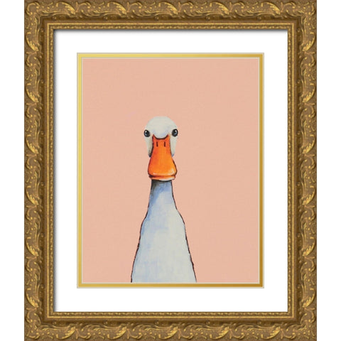 Little Duck Gold Ornate Wood Framed Art Print with Double Matting by Stewart, Lucia