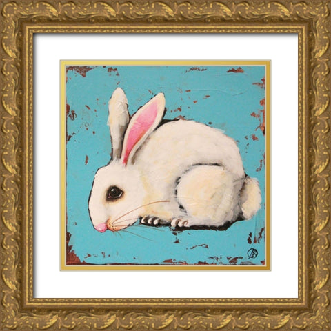The Bunny Gold Ornate Wood Framed Art Print with Double Matting by Stewart, Lucia