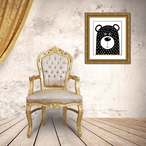 Vanilla Bear Gold Ornate Wood Framed Art Print with Double Matting by Stewart, Lucia
