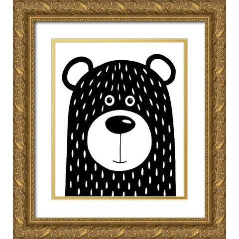 Vanilla Bear Gold Ornate Wood Framed Art Print with Double Matting by Stewart, Lucia