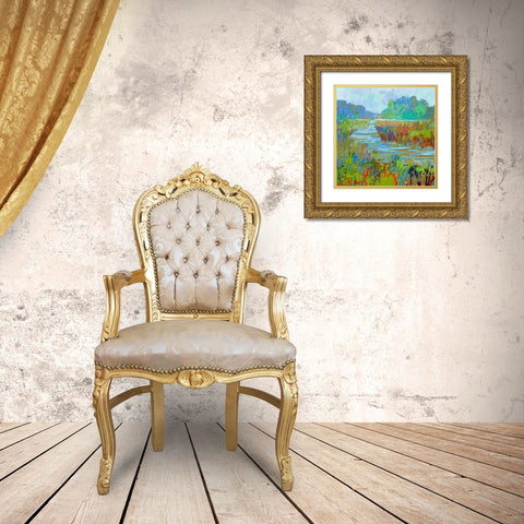 A Bend in the River Gold Ornate Wood Framed Art Print with Double Matting by Schmidt, Jane