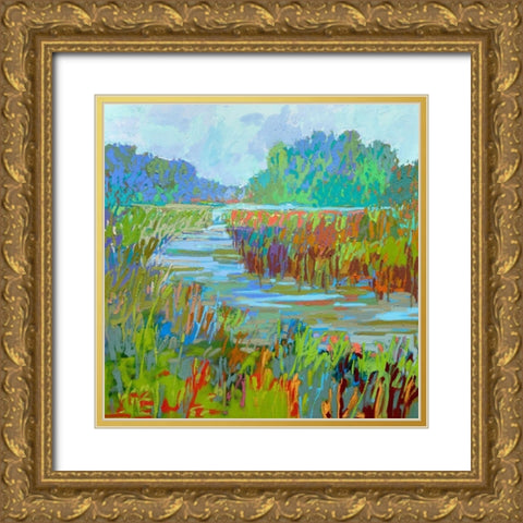 A Bend in the River Gold Ornate Wood Framed Art Print with Double Matting by Schmidt, Jane