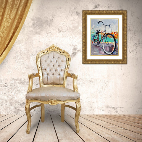 Animal Picnic Gold Ornate Wood Framed Art Print with Double Matting by Swanson, Adam