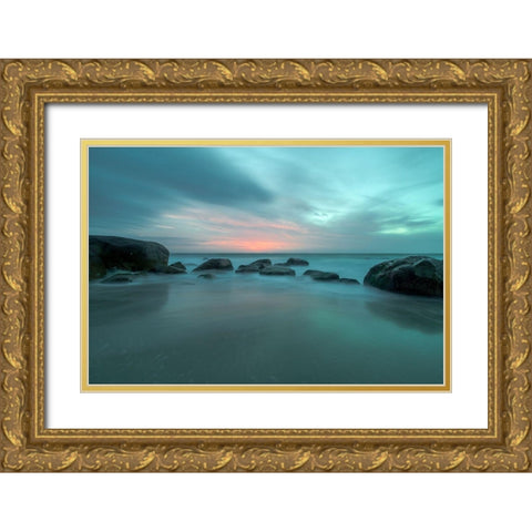 Roving Gold Ornate Wood Framed Art Print with Double Matting by Sieczkiewicz, David A.