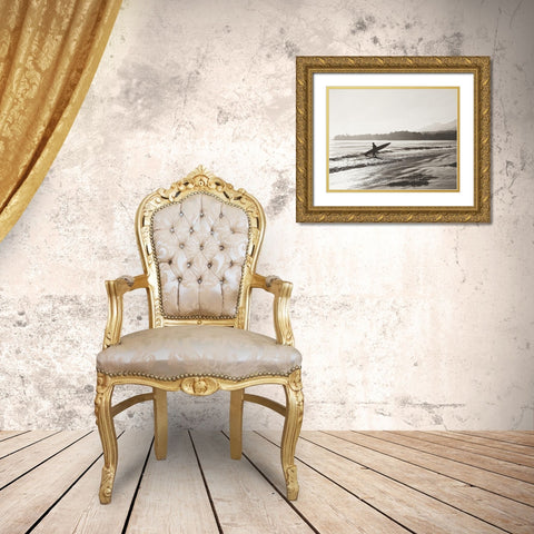 BW Surfer No. 3 Gold Ornate Wood Framed Art Print with Double Matting by Soffia, Myan