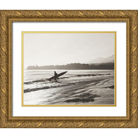 BW Surfer No. 3 Gold Ornate Wood Framed Art Print with Double Matting by Soffia, Myan