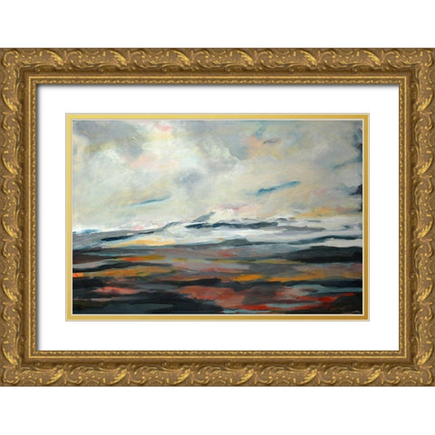Looking West Gold Ornate Wood Framed Art Print with Double Matting by Schuerbeke, Deanna