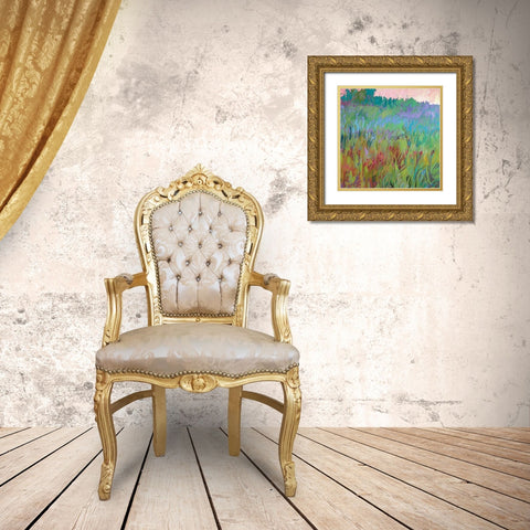 Spring Greens Gold Ornate Wood Framed Art Print with Double Matting by Schmidt, Jane