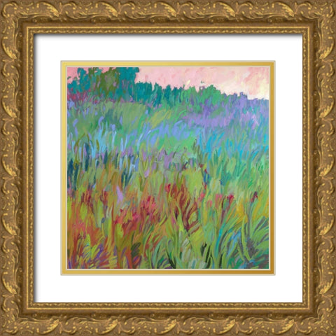 Spring Greens Gold Ornate Wood Framed Art Print with Double Matting by Schmidt, Jane