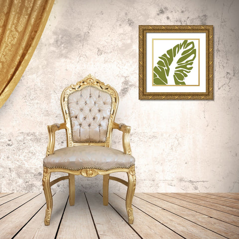 Tribal Palm Gold Ornate Wood Framed Art Print with Double Matting by Sierer, Trish