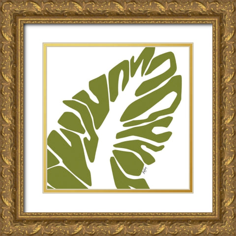 Tribal Palm Gold Ornate Wood Framed Art Print with Double Matting by Sierer, Trish