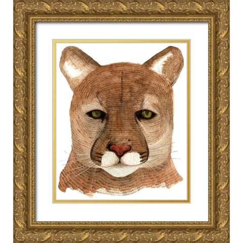 Cougar Gold Ornate Wood Framed Art Print with Double Matting by Saylor, Jeannine