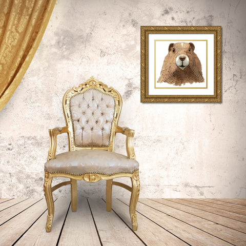 Marmot Gold Ornate Wood Framed Art Print with Double Matting by Saylor, Jeannine