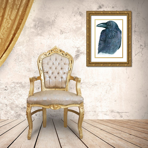 Raven Gold Ornate Wood Framed Art Print with Double Matting by Saylor, Jeannine