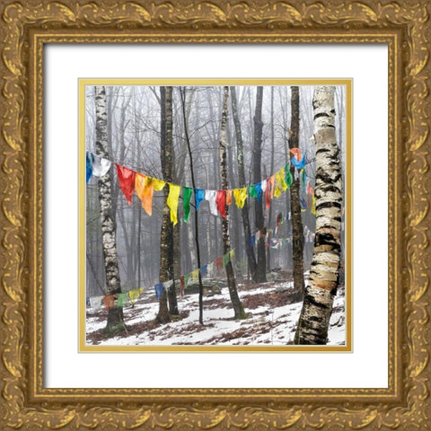 Prayer Flags, Woodstock, NY Gold Ornate Wood Framed Art Print with Double Matting by Sinclair, Kelly