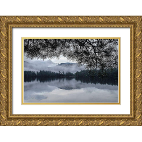 Rainy Day Cooper Lake Gold Ornate Wood Framed Art Print with Double Matting by Sinclair, Kelly