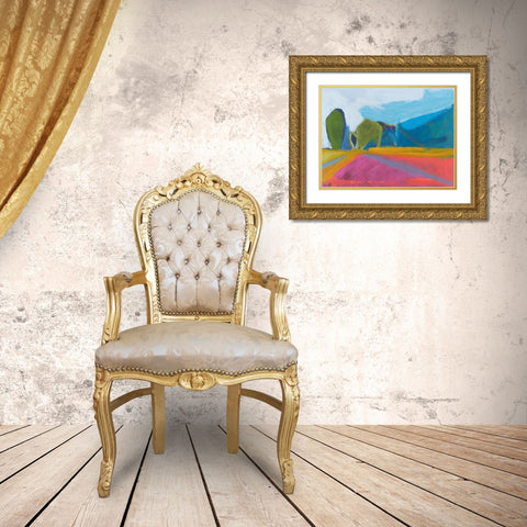 Trailhead At The Farm Gold Ornate Wood Framed Art Print with Double Matting by Singerman, Jessica