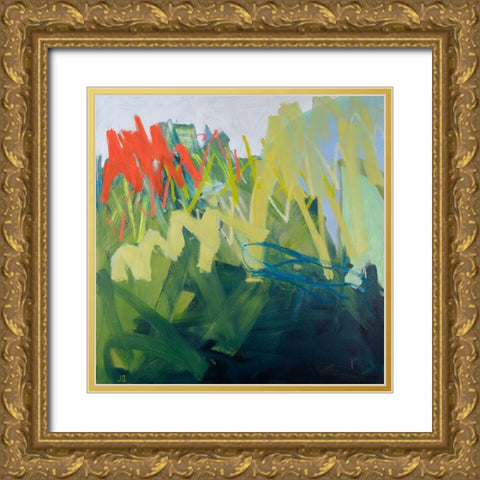 Forces of Nature: Green Gold Ornate Wood Framed Art Print with Double Matting by Singerman, Jessica