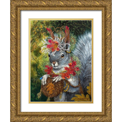 The Squirrelâ€™s Dream Gold Ornate Wood Framed Art Print with Double Matting by Schmitz, Carolyn