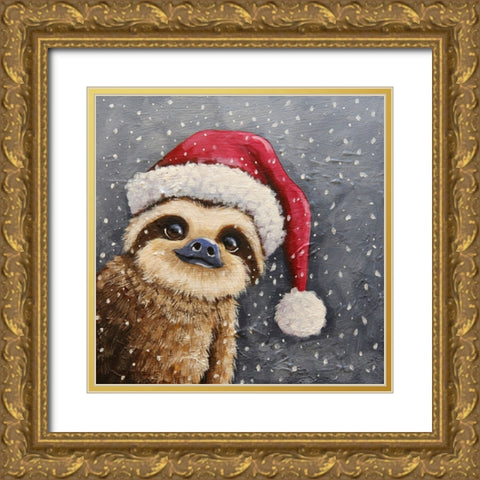 Merry Sloth Gold Ornate Wood Framed Art Print with Double Matting by Stewart, Lucia