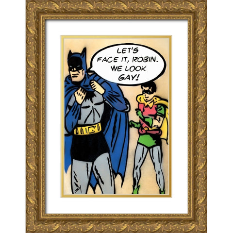 Bat Gay Gold Ornate Wood Framed Art Print with Double Matting by Sly, Juan