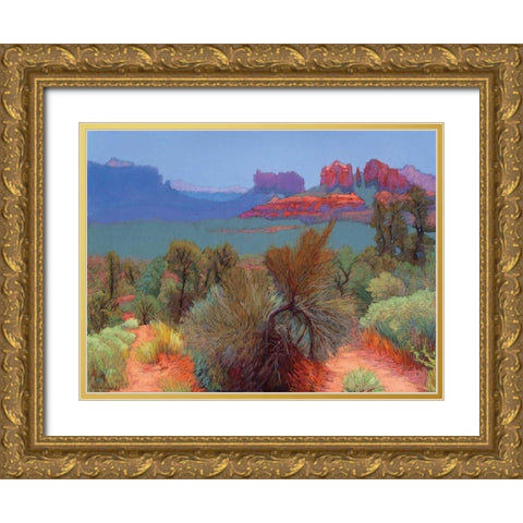 High Desert Gold Ornate Wood Framed Art Print with Double Matting by Silverwood, Mary
