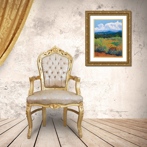 Distant Hills Gold Ornate Wood Framed Art Print with Double Matting by Silverwood, Mary