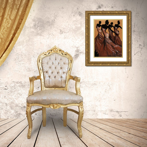 Flow Gold Ornate Wood Framed Art Print with Double Matting by Stewart, Monica