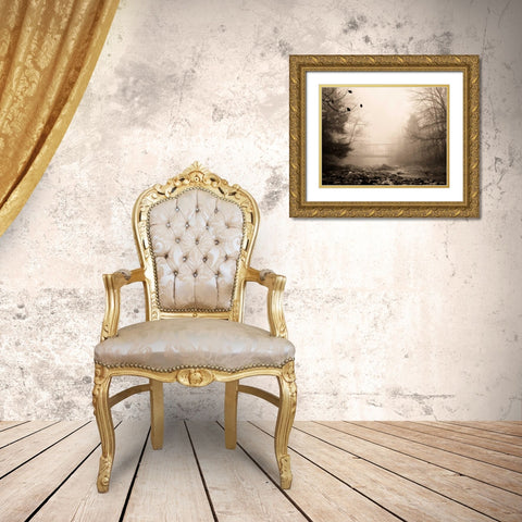 Parish Hill Bridge Gold Ornate Wood Framed Art Print with Double Matting by Triebert, Christine