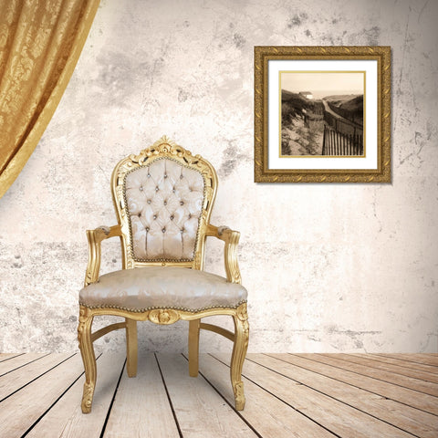 Dune Fence Gold Ornate Wood Framed Art Print with Double Matting by Triebert, Christine