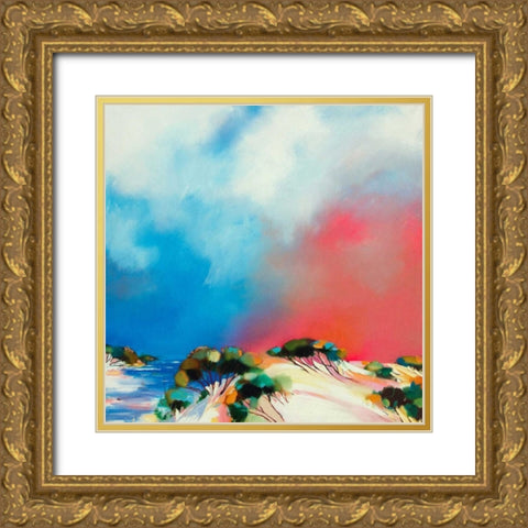 Ocean Glow Gold Ornate Wood Framed Art Print with Double Matting by Turton, John