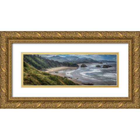 Coastal Serenity Gold Ornate Wood Framed Art Print with Double Matting by Taite, Larry J.
