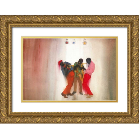 Black, Brown and Beige Gold Ornate Wood Framed Art Print with Double Matting by Tanaka, Jim