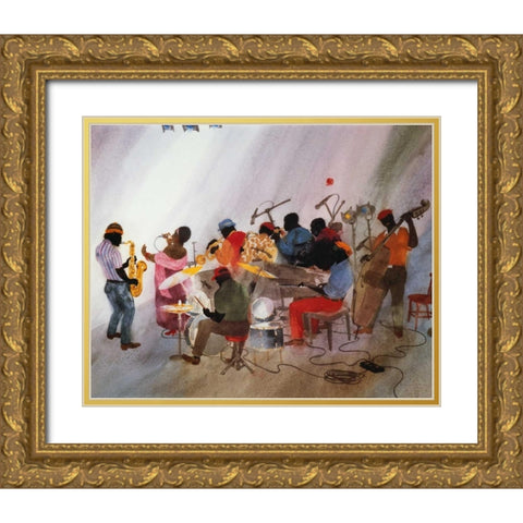 Wild Women Donaâ‚¬â„¢t Have the Blues Gold Ornate Wood Framed Art Print with Double Matting by Tanaka, Jim