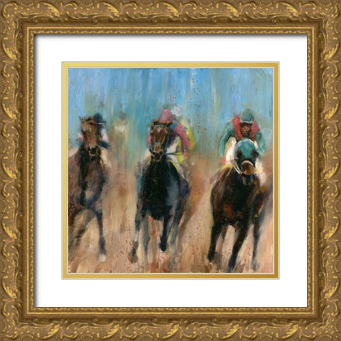 Run Gold Ornate Wood Framed Art Print with Double Matting by Tonov, Valtcho