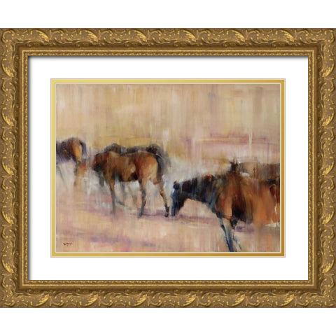 Kentucky Morning Gold Ornate Wood Framed Art Print with Double Matting by Tonov, Valtcho