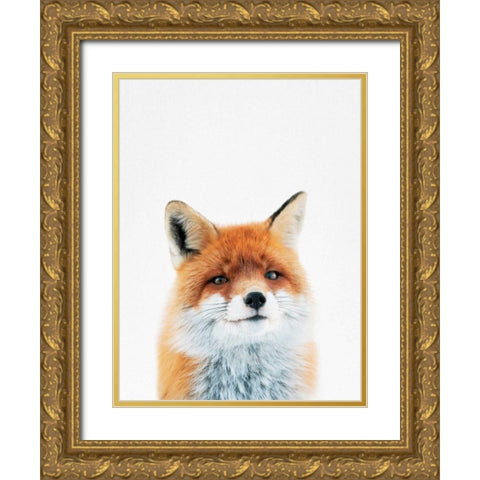 Fox Gold Ornate Wood Framed Art Print with Double Matting by Tai Prints