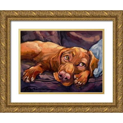 Beauty Rest Gold Ornate Wood Framed Art Print with Double Matting by Townsend, Connie R.