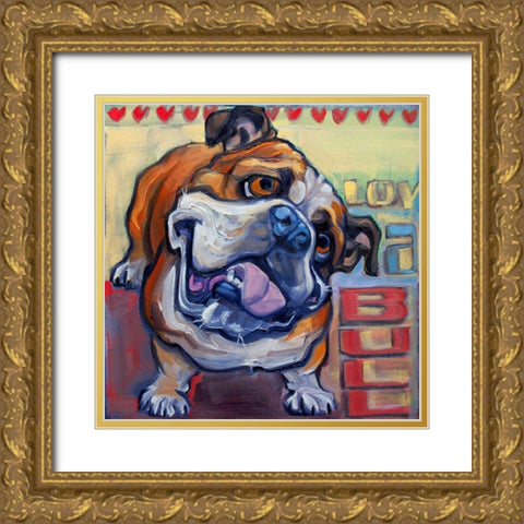 Loveabull Gold Ornate Wood Framed Art Print with Double Matting by Townsend, Connie R.