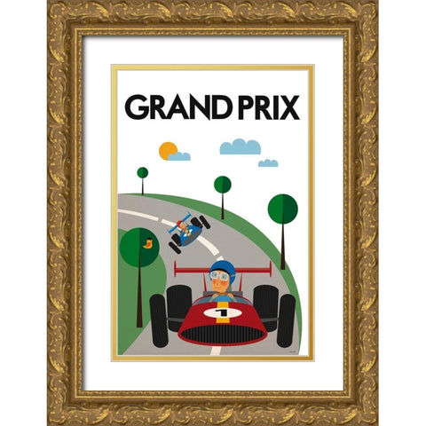 Grand Prix Gold Ornate Wood Framed Art Print with Double Matting by Tomas Design