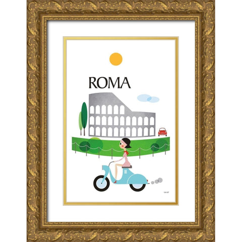 Roma Gold Ornate Wood Framed Art Print with Double Matting by Tomas Design
