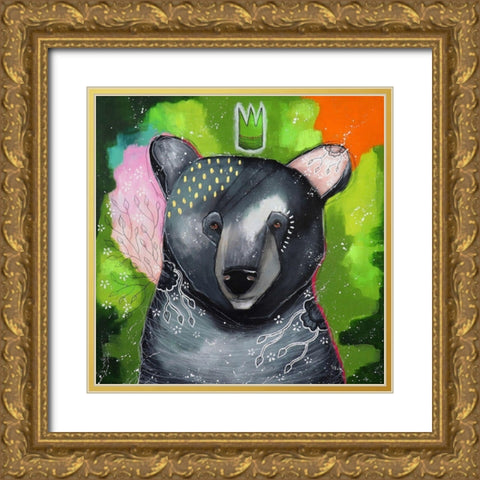 A Curious Companion Gold Ornate Wood Framed Art Print with Double Matting by The Secret Hermit