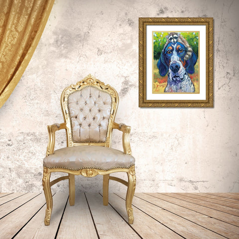 Coonhound Gold Ornate Wood Framed Art Print with Double Matting by Townsend, CR