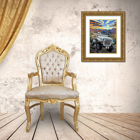 Watch For Falling Rocks Gold Ornate Wood Framed Art Print with Double Matting by Townsend, CR