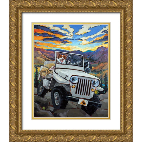 Watch For Falling Rocks Gold Ornate Wood Framed Art Print with Double Matting by Townsend, CR