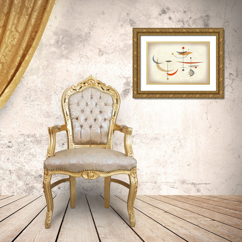 Atomic Balance Gold Ornate Wood Framed Art Print with Double Matting by Theodore, James