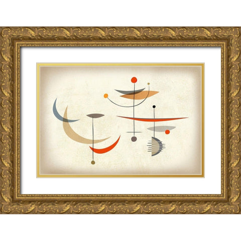 Atomic Balance Gold Ornate Wood Framed Art Print with Double Matting by Theodore, James