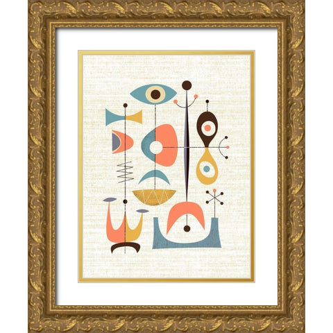 Bombshelter Bash No. 1 Gold Ornate Wood Framed Art Print with Double Matting by Theodore, James