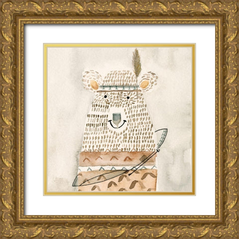 Native Bear Gold Ornate Wood Framed Art Print with Double Matting by Timbrook, Natalie
